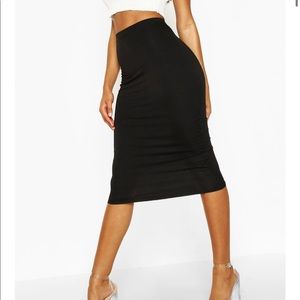 Boohoo Black Midi Skirt